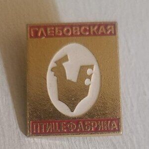 Glebovskaya Poultry Farm Moscow Russia USSR Soviet Lapel Pin - Istra District